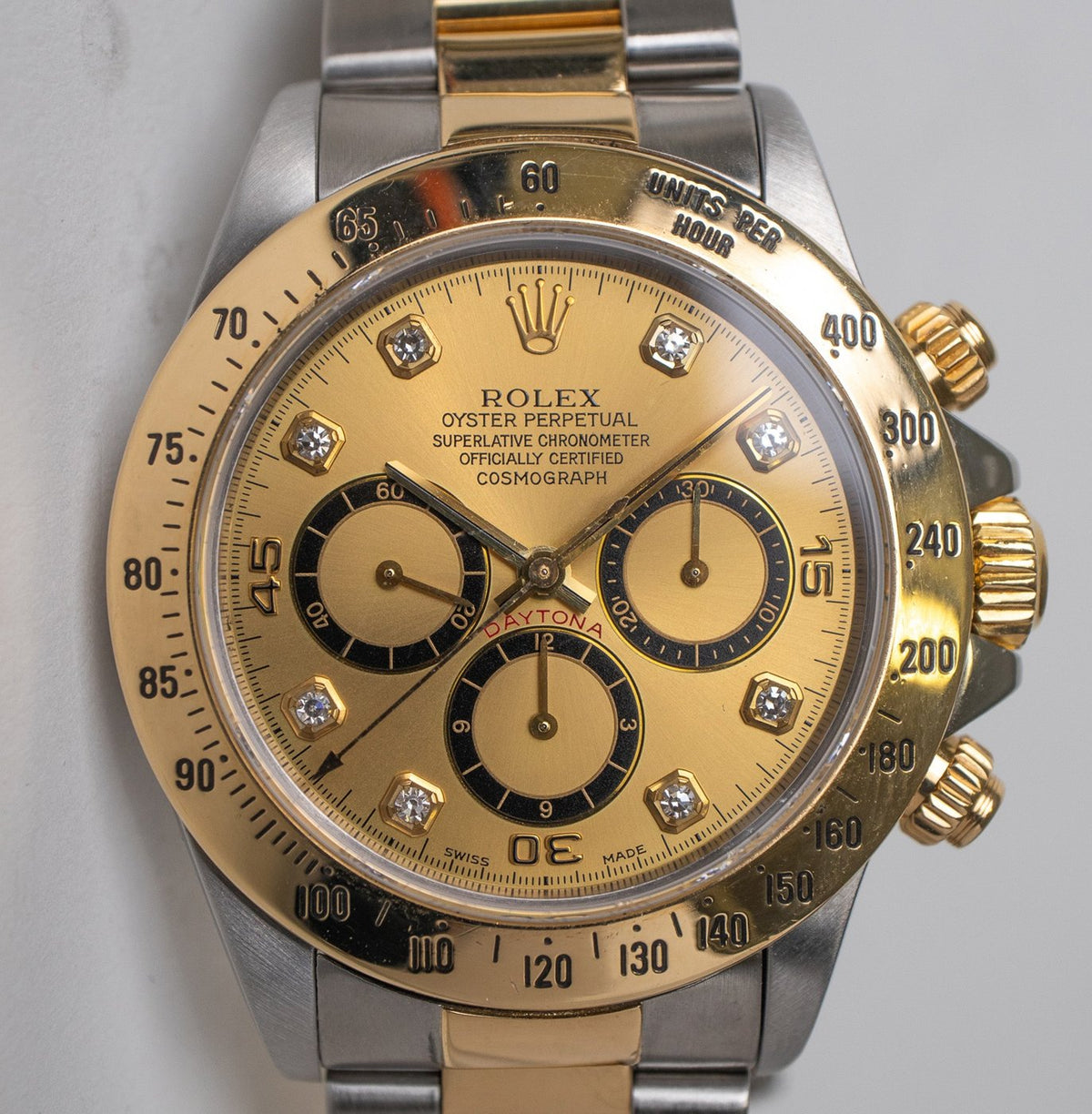 Rolex Cosmograph Daytona 16523 champagne diamond dial